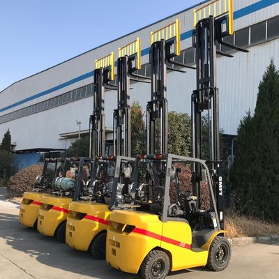 CPQY15 Gasoline Lp Gas Dual Fuel Forklift Trucks with Side Shift Solid Tyre Nissan Forklift Duplex Triplex Full Free Mast
