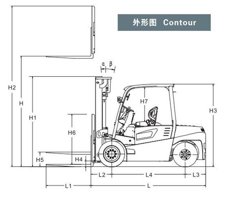 Electric Forklift Truck with 1220mm Fork and 3m 3.5m 4m 4.5m 5m 5.5m 6m Lift Height
