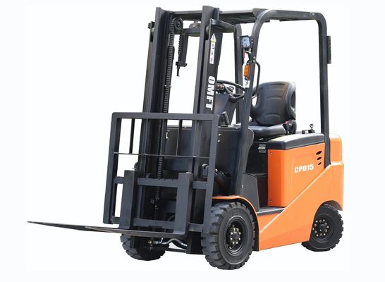 1.5ton Four Wheel Electric Forklift Truck with 4.5m 4500mm Mast Triplex and Free Lift