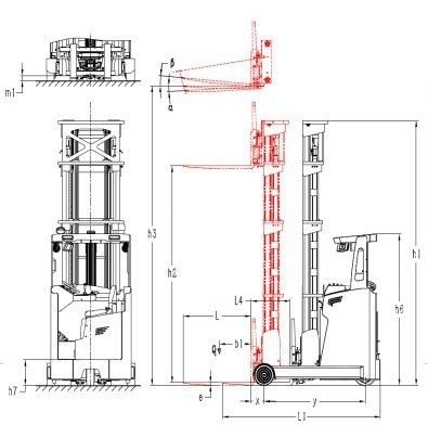 CQD16 1.5ton 6m 7m 8m 9m 10m 11m 12m Very High Lifting Height Reach Truck Ce ISO SGS