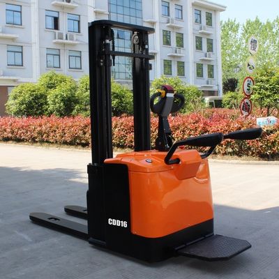 1.6 Ton Electric Pallet Stacker Standing Type with EPS Steering and Battery Operation