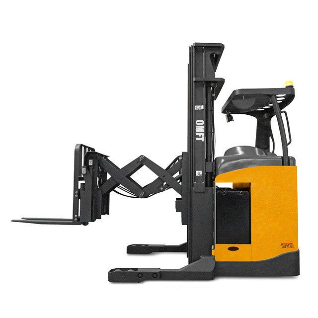 Electric Double Scissor Reach Forklift Truck for Deep Racks and 2070mm Turning Radius